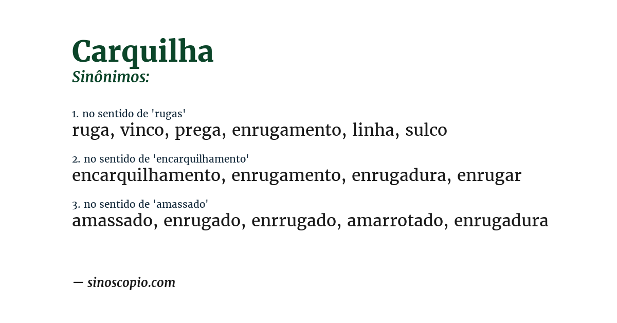 Sinônimo de carquilha