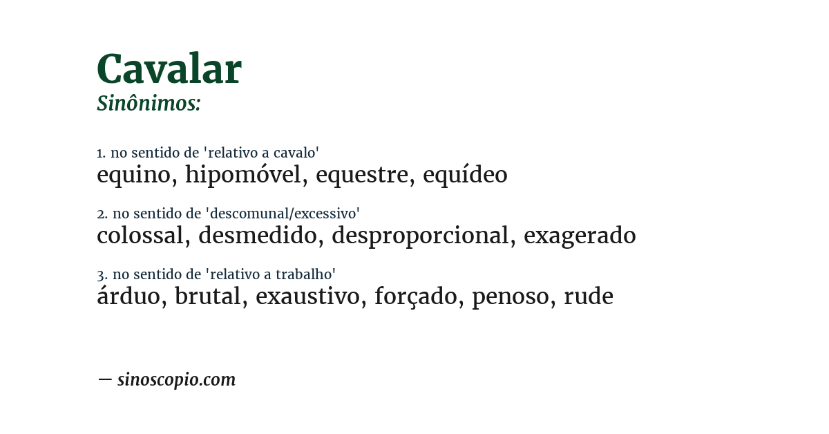 Sinônimo de cavalar