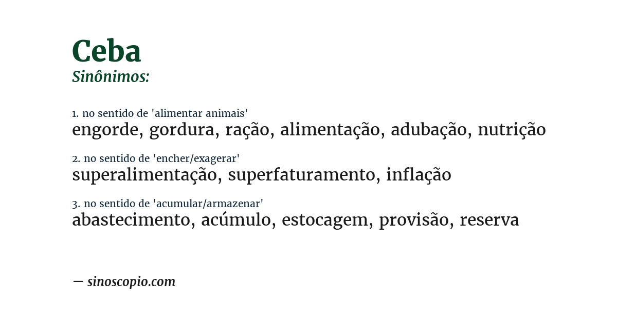 Sinônimo de ceba