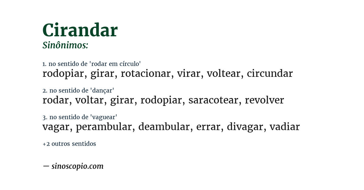 Sinônimo de cirandar