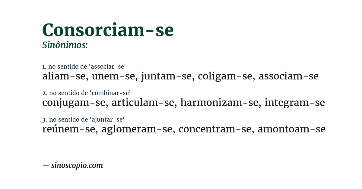 Sinônimo de consorciam-se