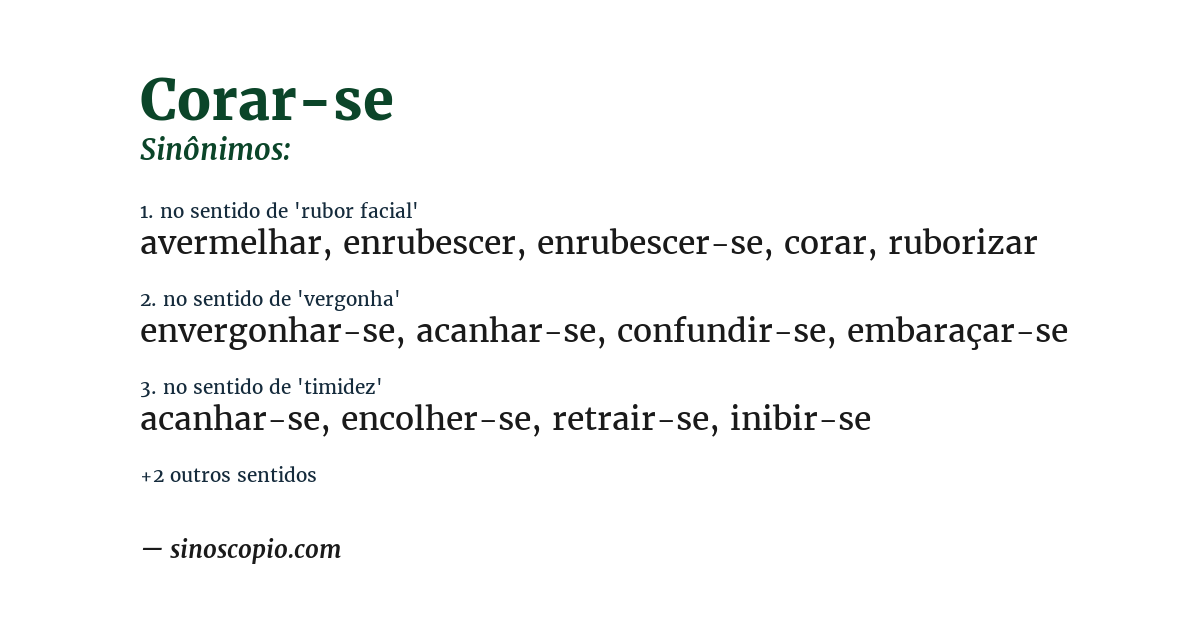 Sinônimo de corar-se