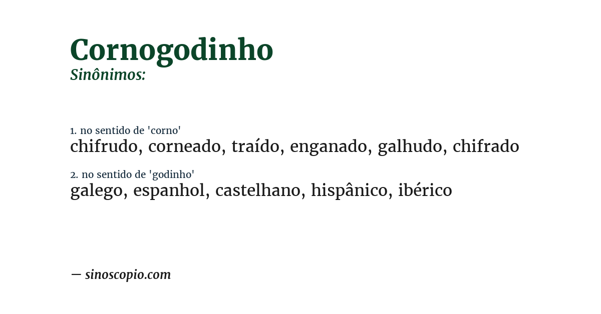 Sinônimo de cornogodinho