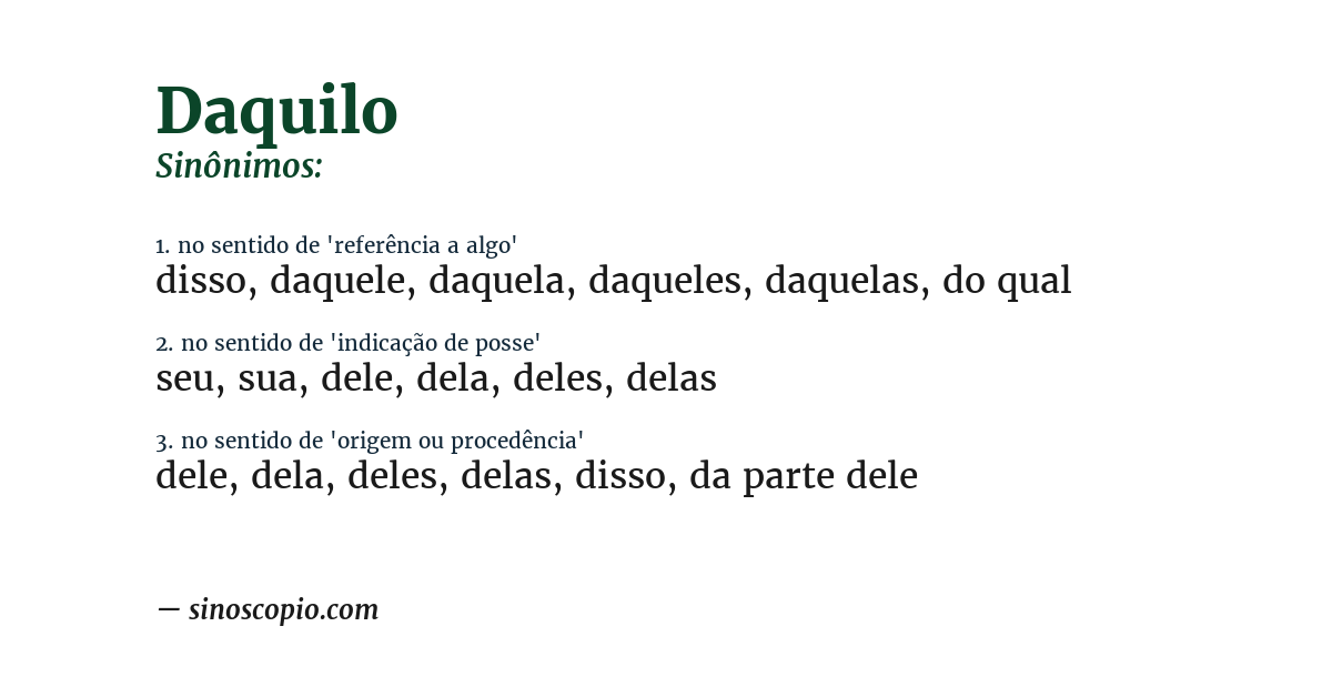 Sinônimo de daquilo