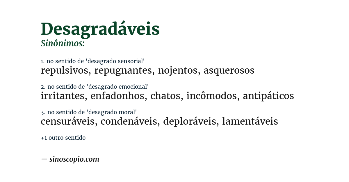 Sinônimo de desagradáveis