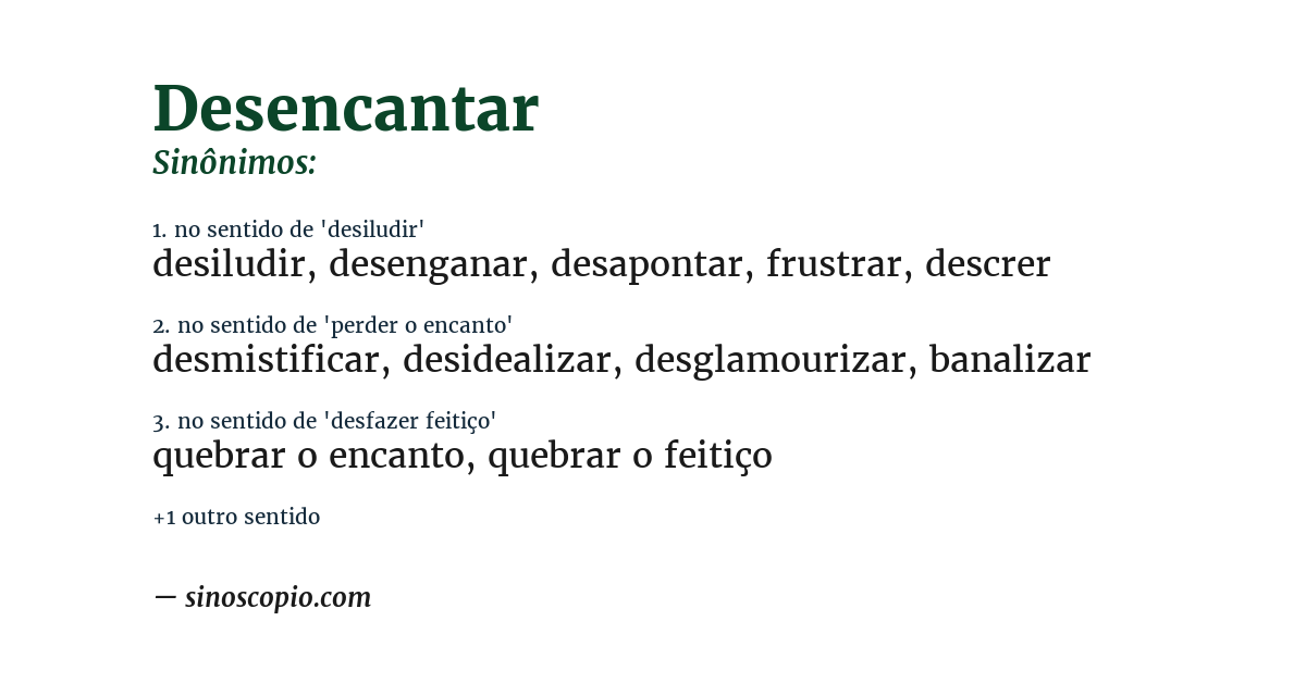 Sinônimo de desencantar