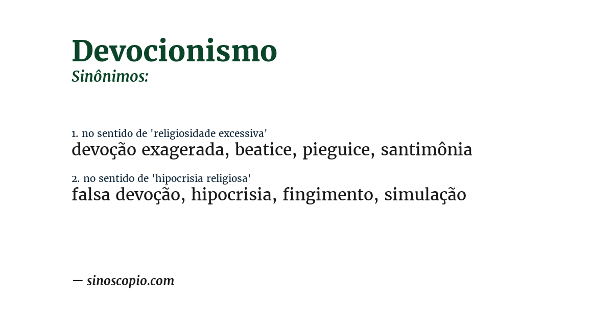 Sinônimo de devocionismo