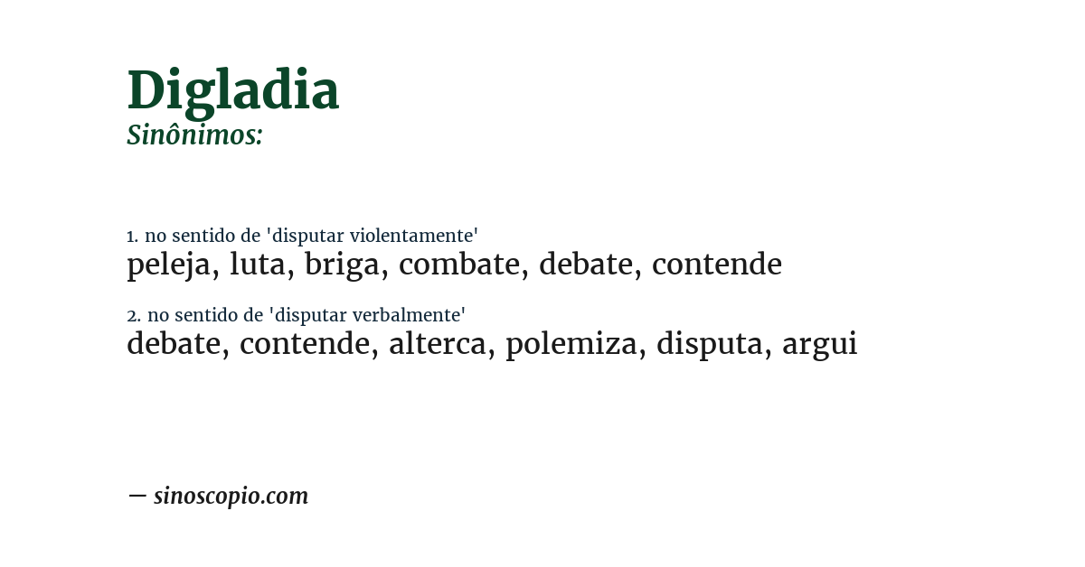 Sinônimo de digladia