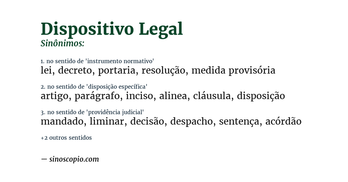 Sinônimo de dispositivo legal
