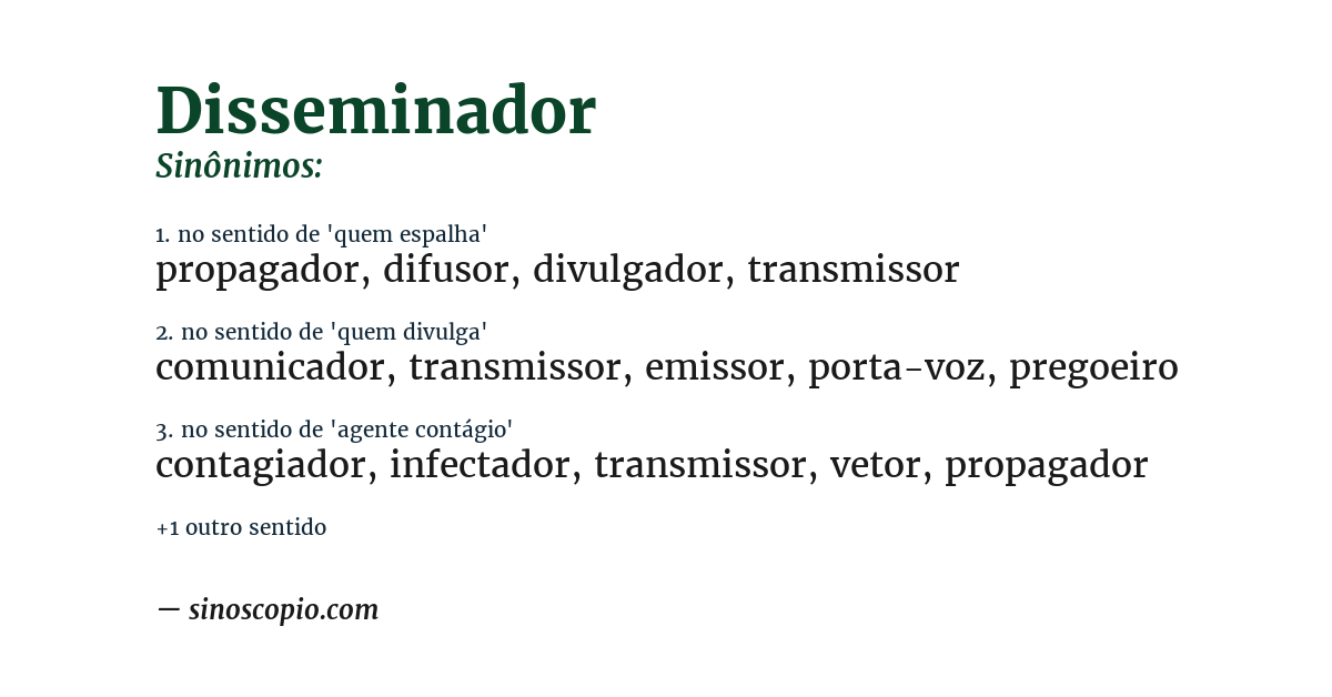 Sinônimo de disseminador