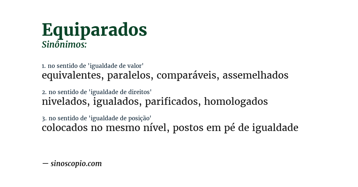 Sinônimo de equiparados