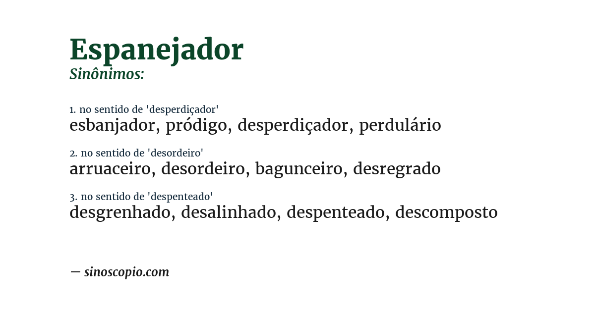 Sinônimo de espanejador