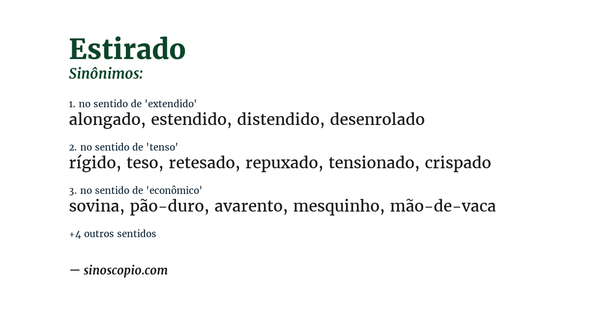 Sinônimo de estirado