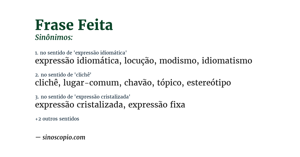 Sinônimo de frase feita
