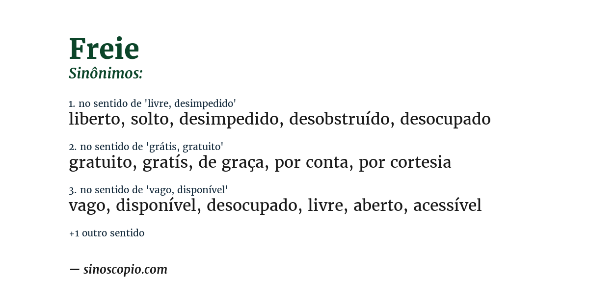 Sinônimo de freie