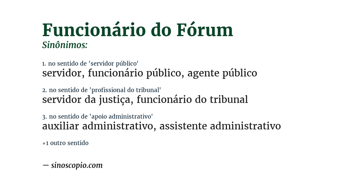 Sinônimo de funcionário do fórum