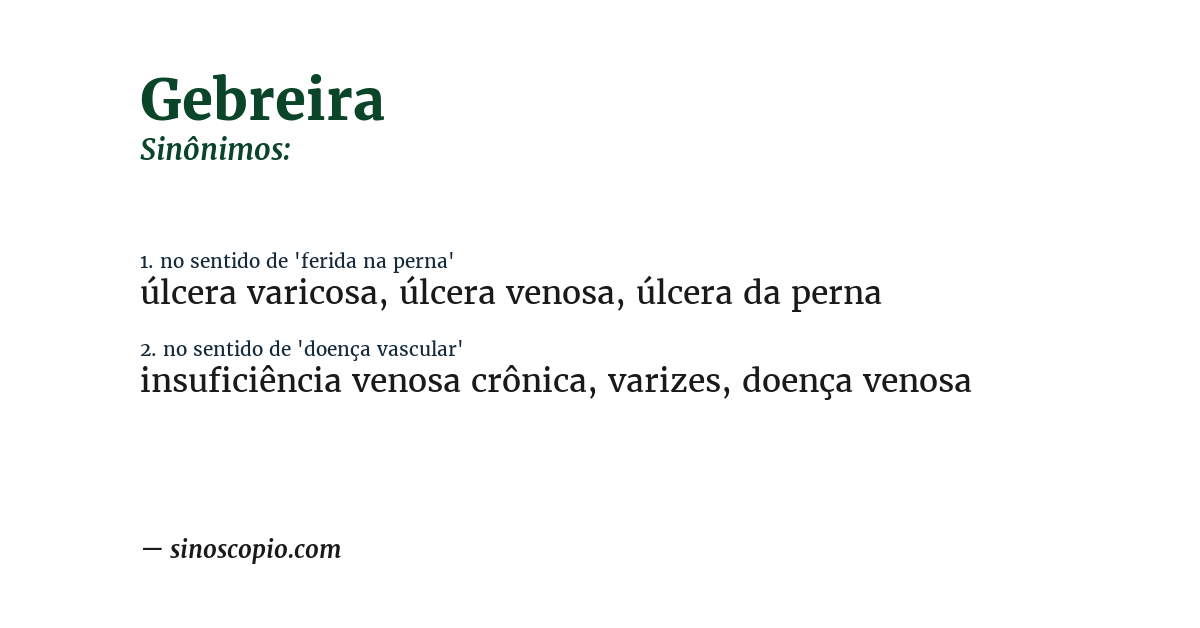 Sinônimo de gebreira