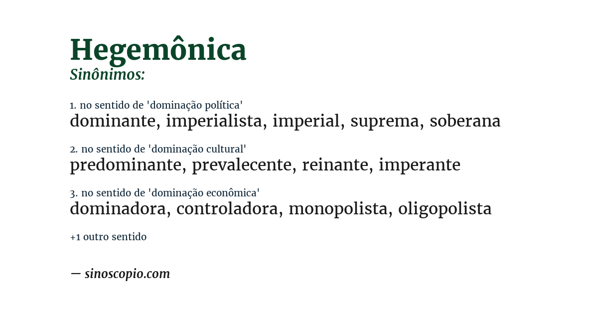Sinônimo de hegemônica