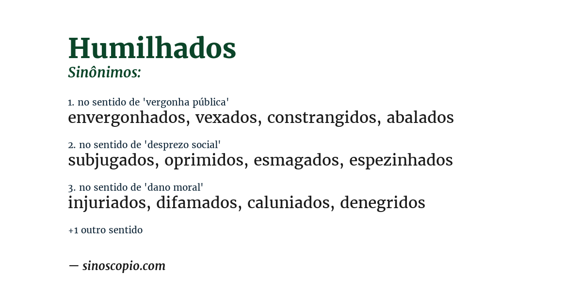 Sinônimo de humilhados