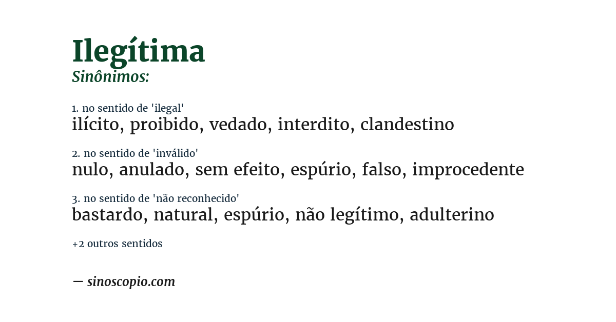 Sinônimo de ilegítima