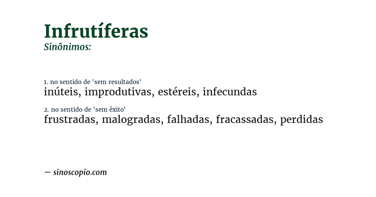 Sinônimo de infrutíferas
