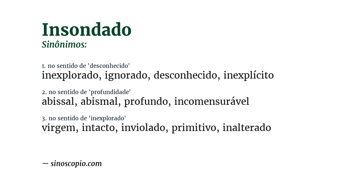 Sinônimo de insondado