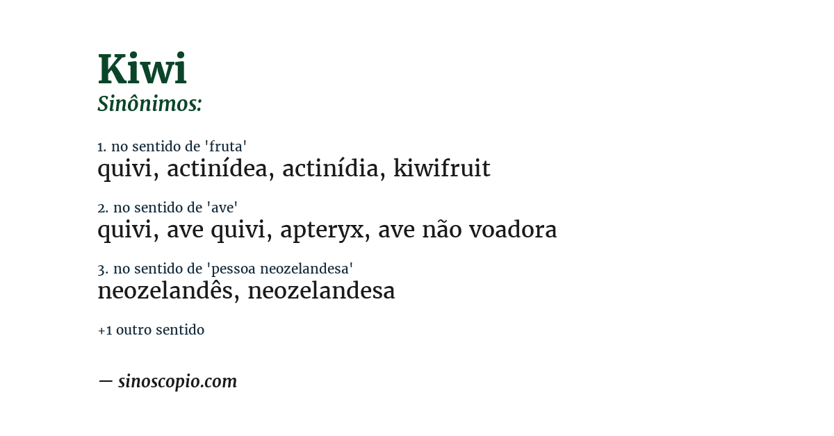 Sinônimo de kiwi