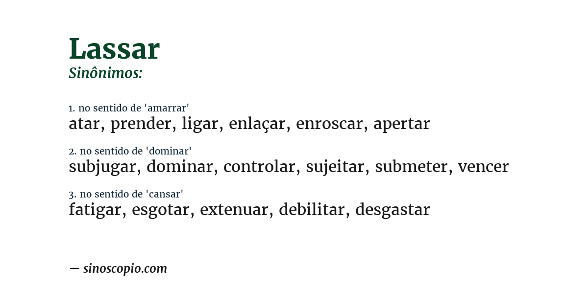 Sinônimo de lassar