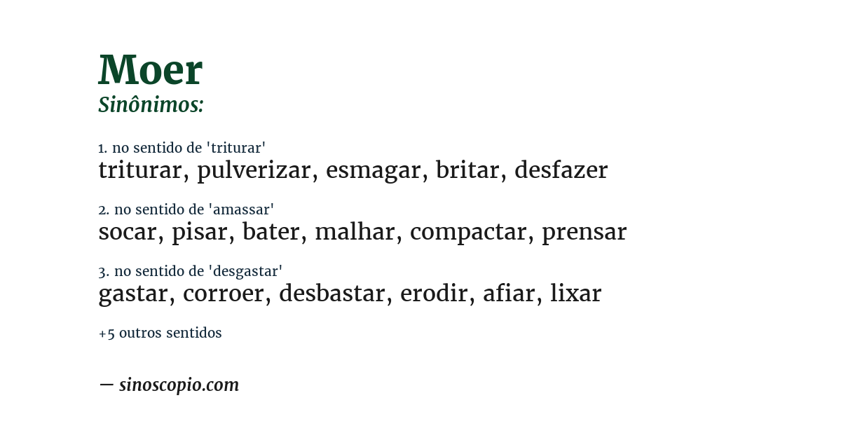 Sinônimo de moer