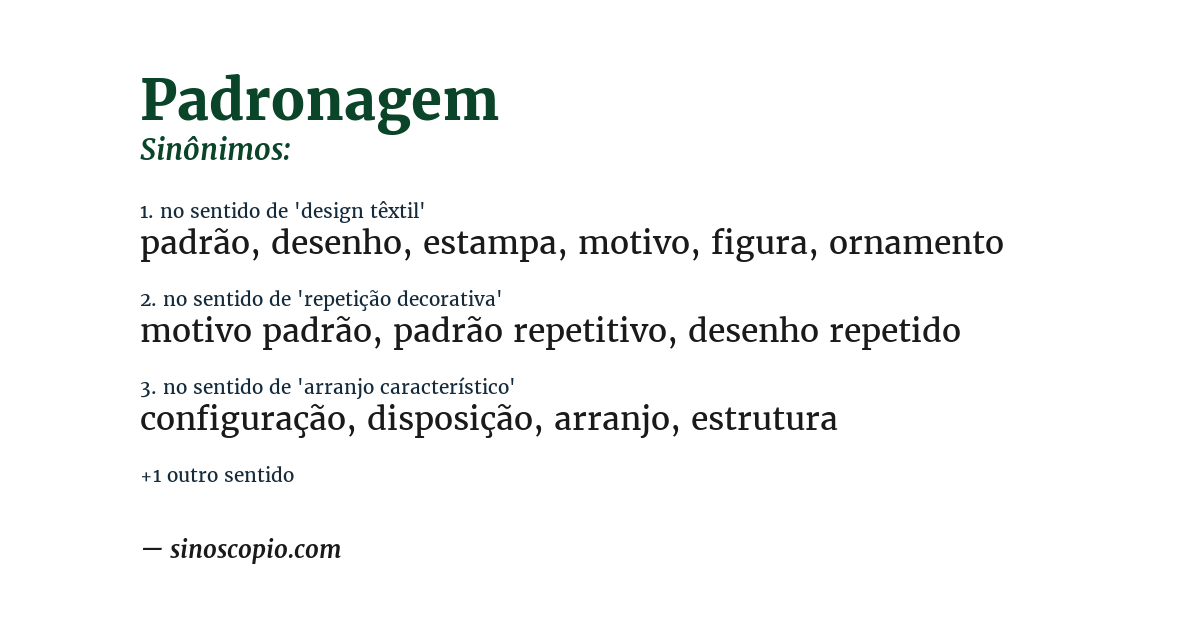 Sinônimo de padronagem