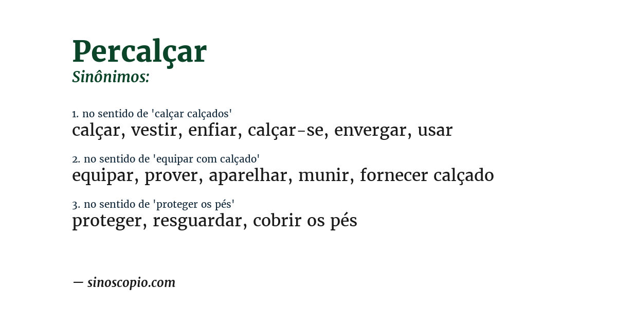 Sinônimo de percalçar