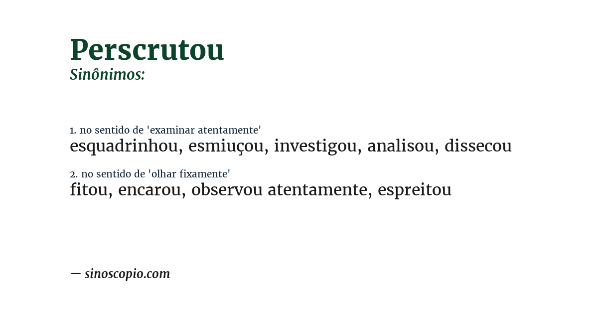 Sinônimo de perscrutou