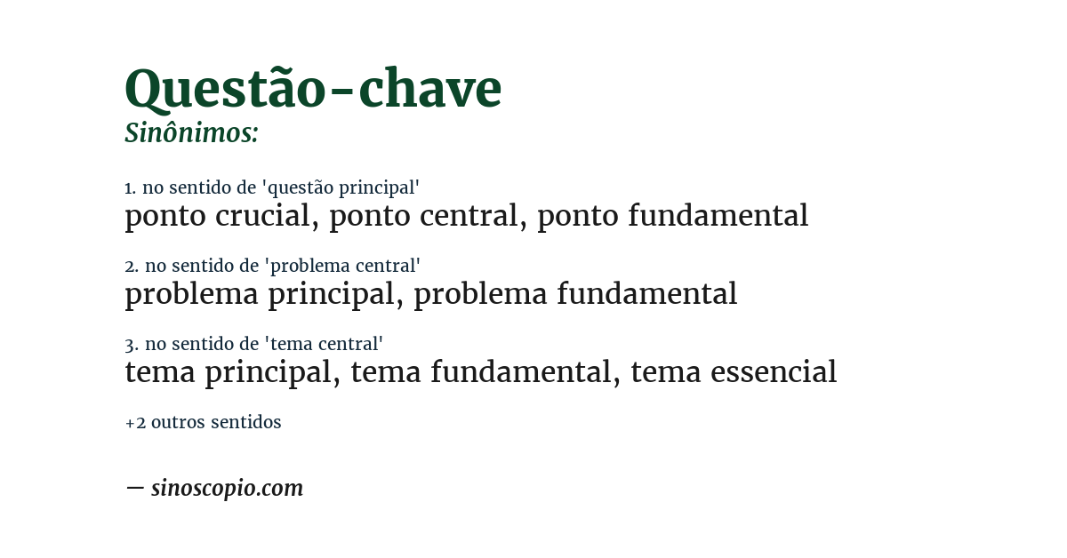 Sinônimo de questão-chave