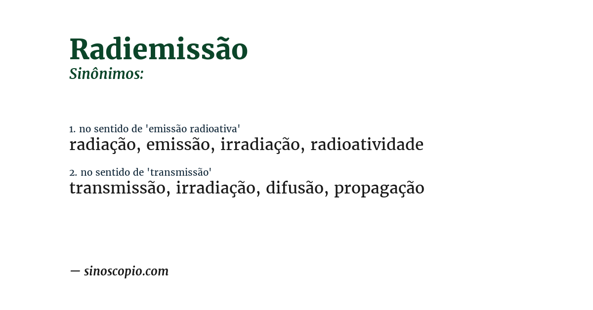 Sinônimo de radiemissão