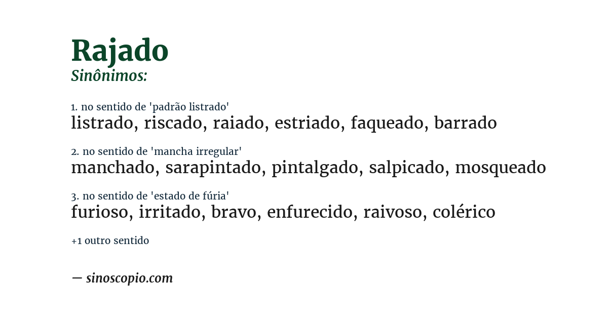 Sinônimo de rajado