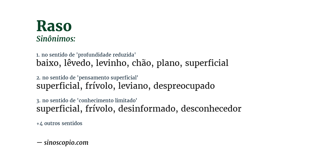 Sinônimo de raso