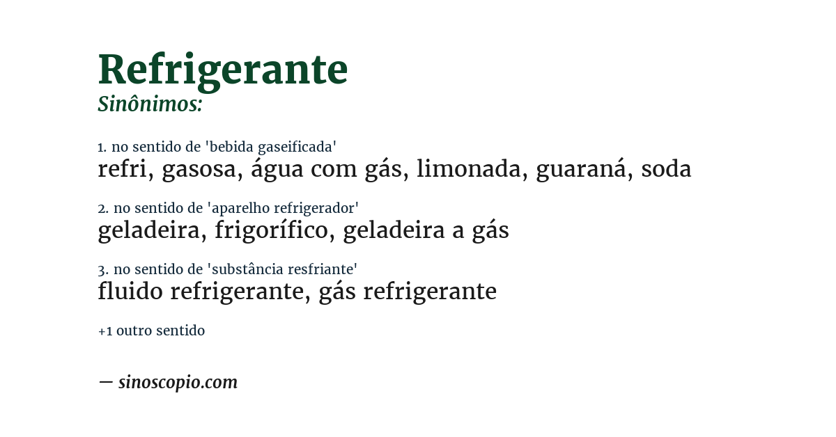Sinônimo de refrigerante