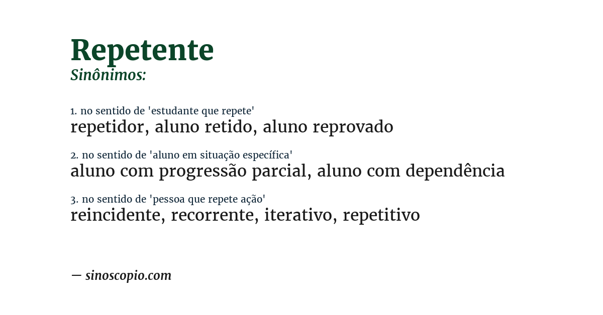 Sinônimo de repetente
