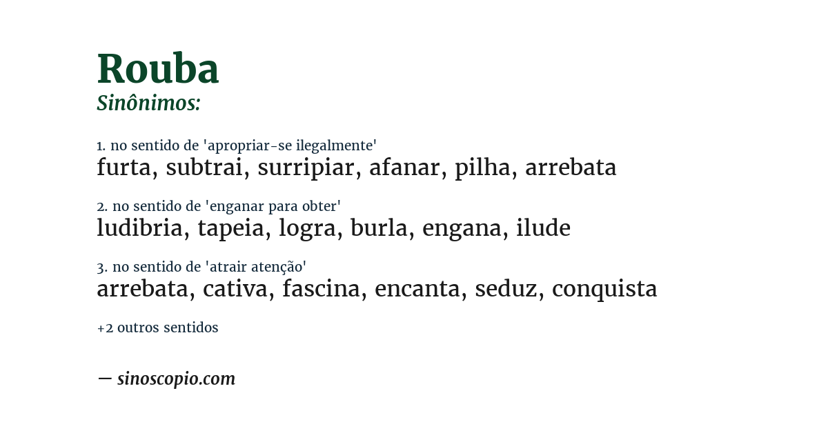 Sinônimo de rouba
