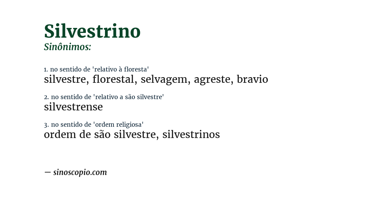 Sinônimo de silvestrino