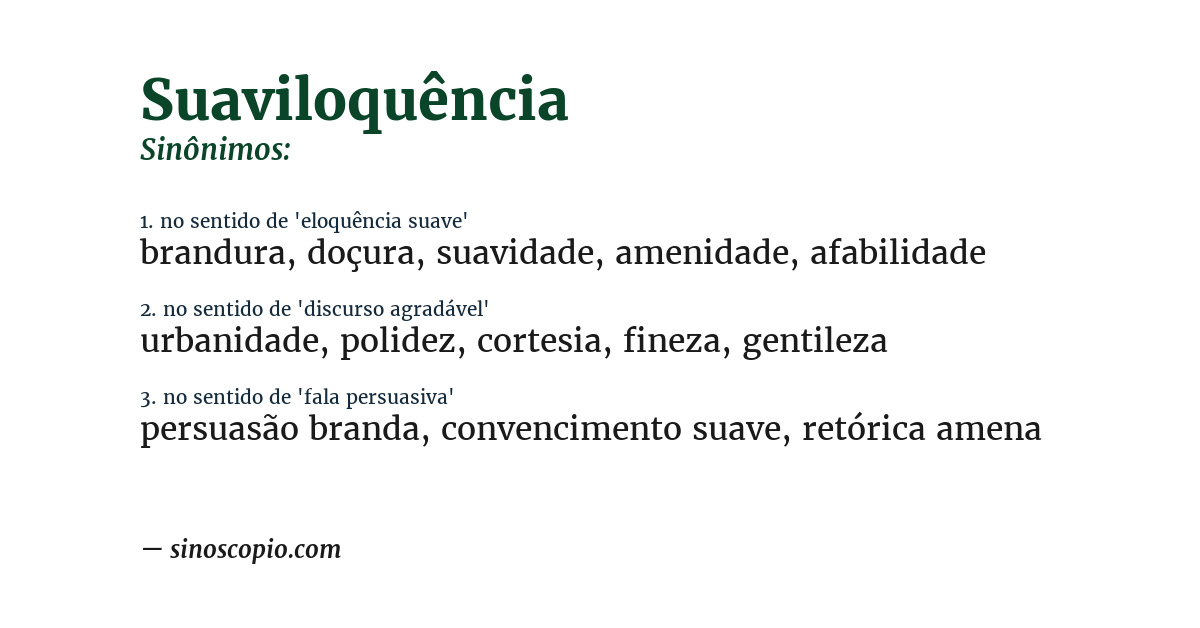 Sinônimo de suaviloquência