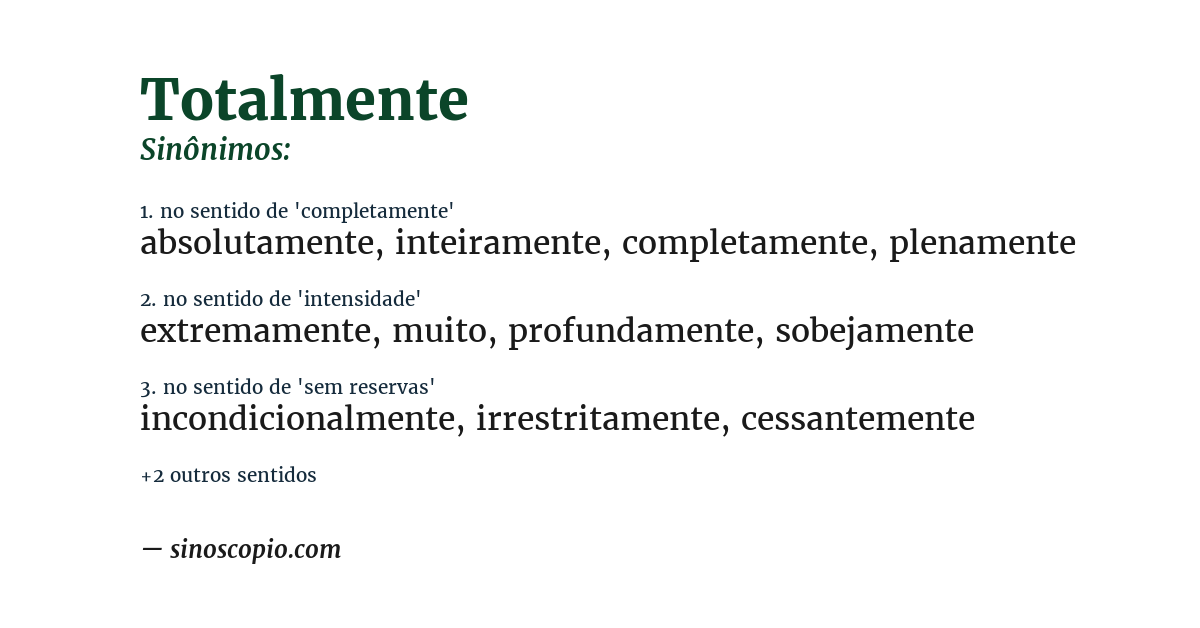Sinônimo de totalmente