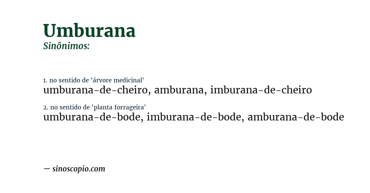 Sinônimo de umburana