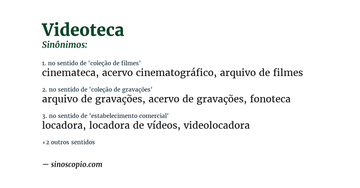 Sinônimo de videoteca