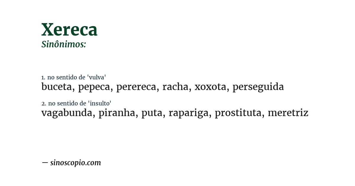 Sinônimo de xereca