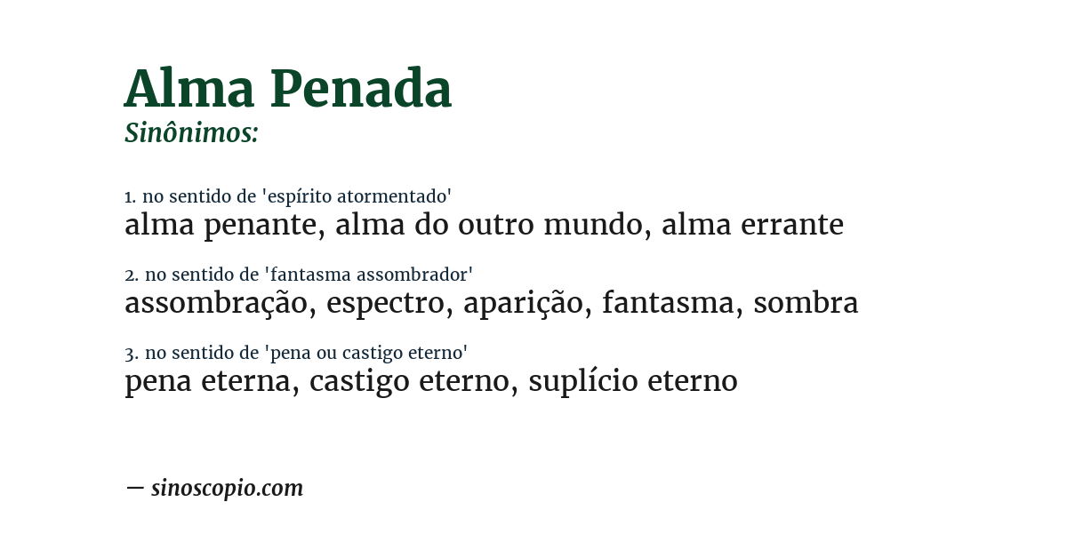 Sinônimo de alma penada