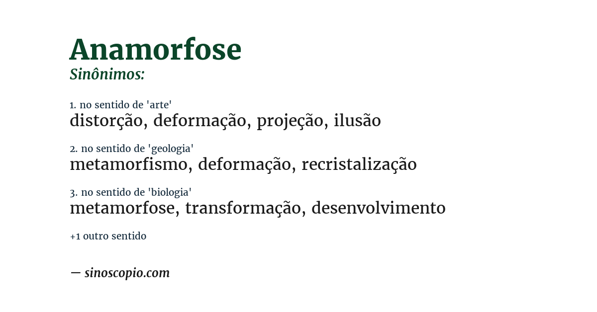 Sinônimo de anamorfose