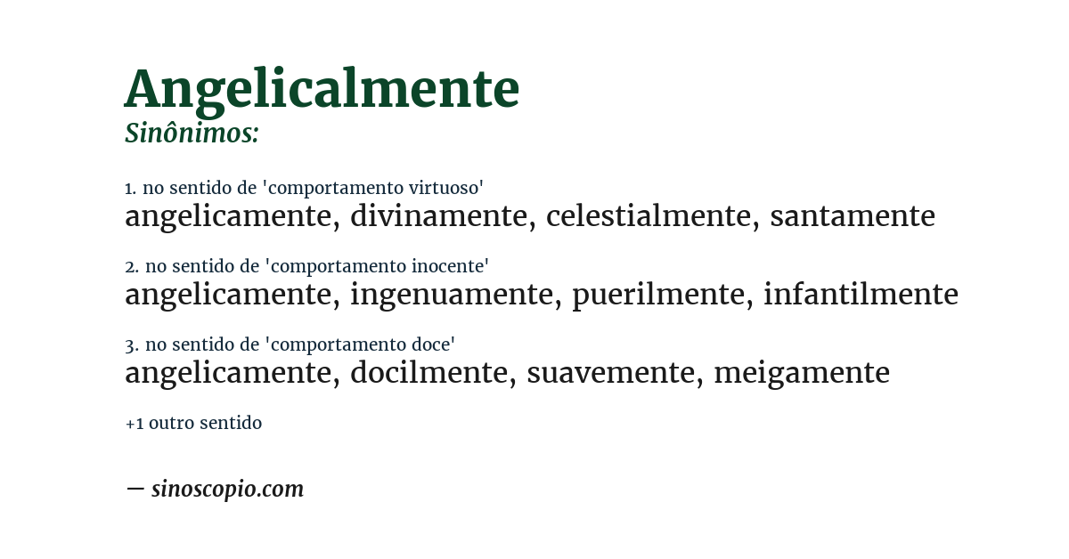Sinônimo de angelicalmente