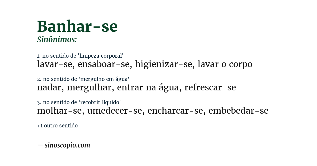 Sinônimo de banhar-se