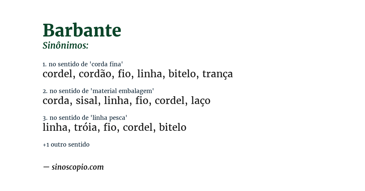 Sinônimo de barbante